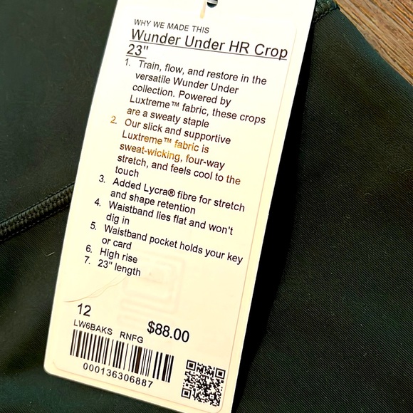 Wunder Under High-Rise Crop 23" rainforest green - Picture 6 of 6